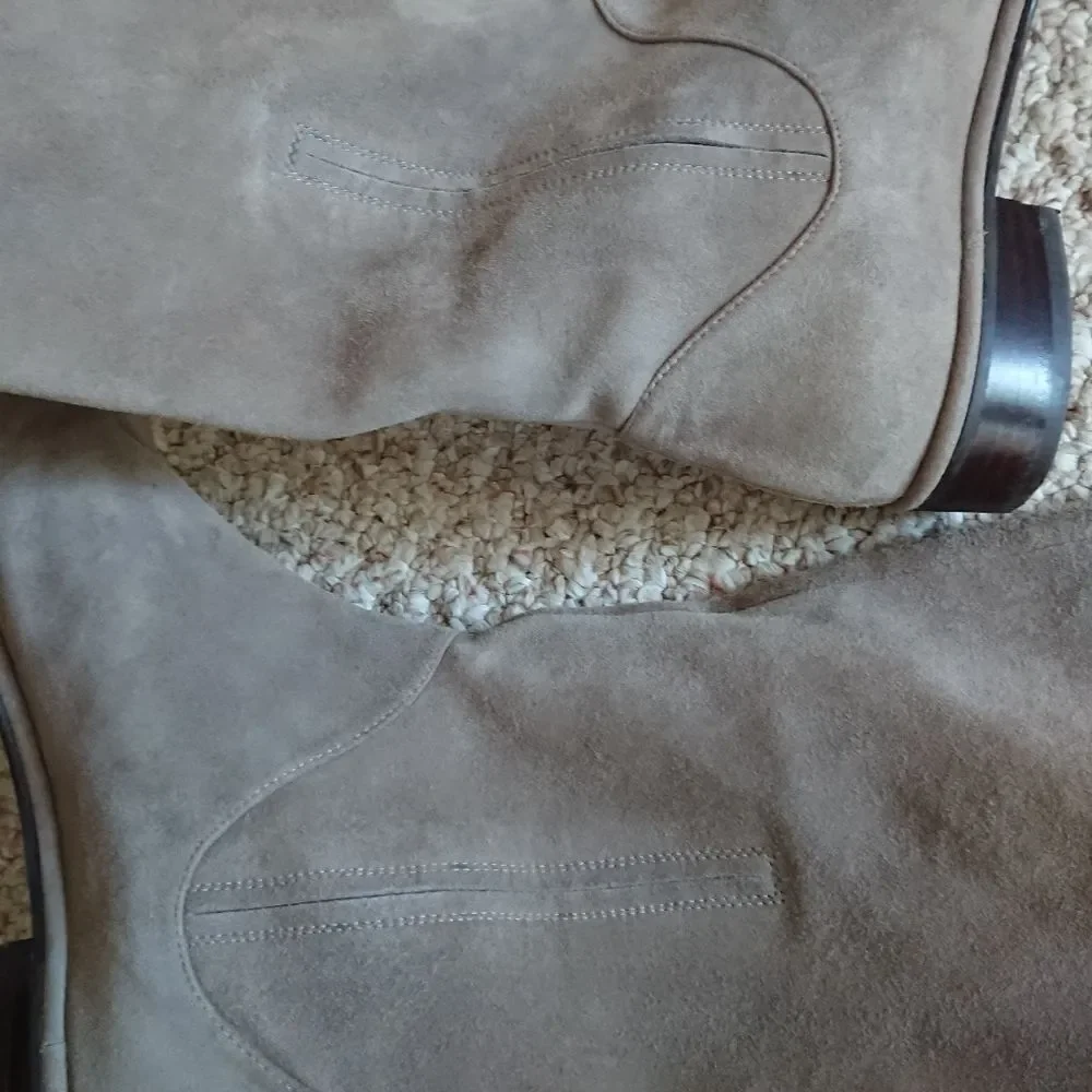 Stuart Weitzman 5050 taupe suede leather overknee riding boots size 7.5